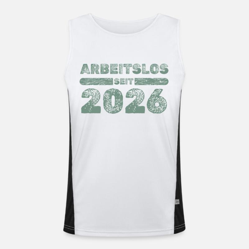 Arbeitslos 2026 Funktionelles Kontrast-Tank Top für Männer 