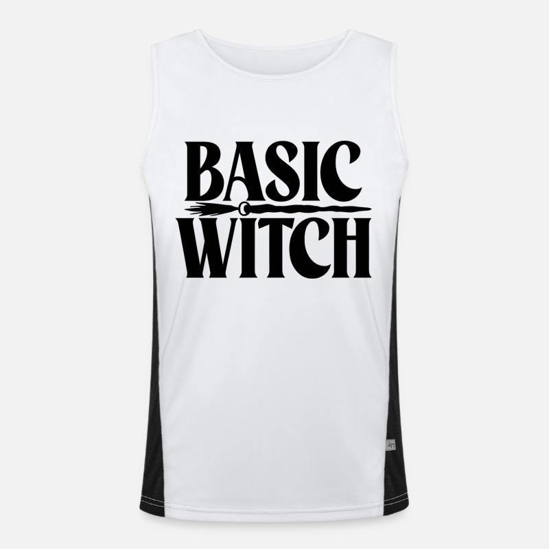 Basic Witch - Men's Functional Contrast Tank Top  - white/black