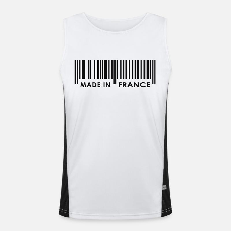 Made in France code barres Débardeur respirant contrasté Homme 