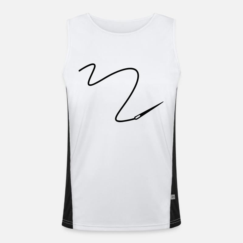 Needle with thread - Men's Functional Contrast Tank Top  - white/black