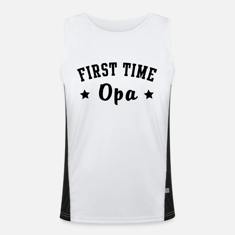 FIRST TIME Opa Motiv Funktionelles Kontrast-Tank Top für Männer 