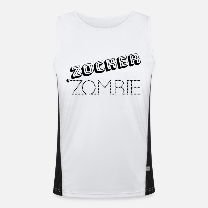 Zocker Zombie Funktionelles Kontrast-Tank Top für Männer 