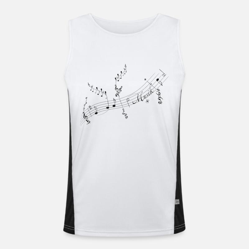 Notes - Men's Functional Contrast Tank Top  - white/black