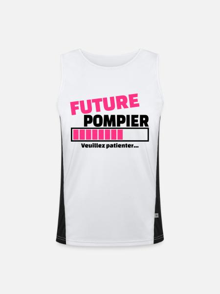 future pompier - Débardeur respirant contrasté Homme  - blanc/noir