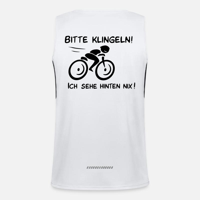 Bitte klingeln! Radfahrer-Hund Funktionelles Kontrast-Tank Top für Männer 