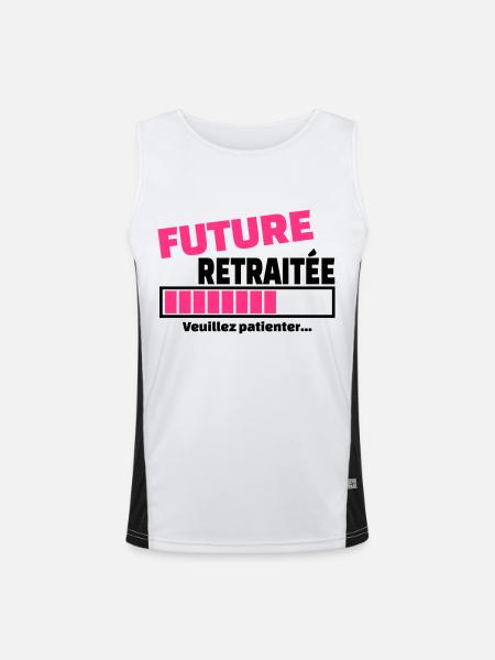 future retraitée - Débardeur respirant contrasté Homme  - blanc/noir