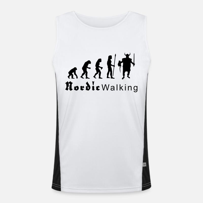 evolution_nordicwalking1 - Men's Functional Contrast Tank Top  - white/black
