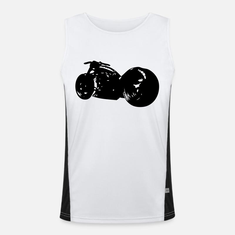 motorcycle big roue1 - Men's Functional Contrast Tank Top  - white/black