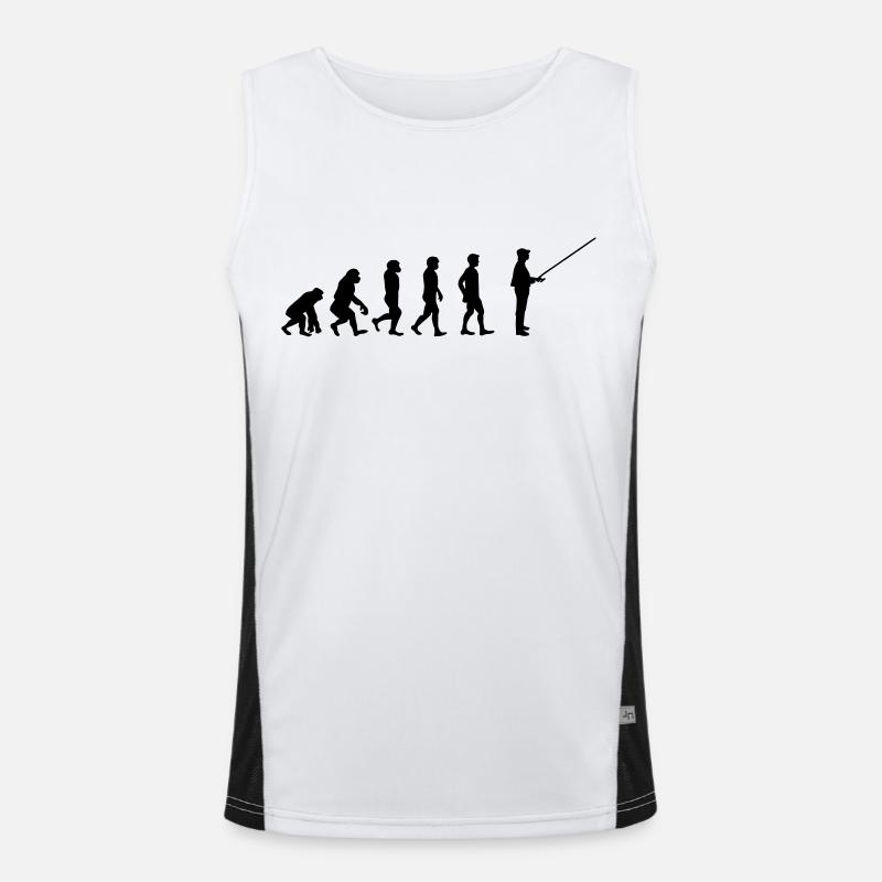 Evolution angler - Men's Functional Contrast Tank Top  - white/black