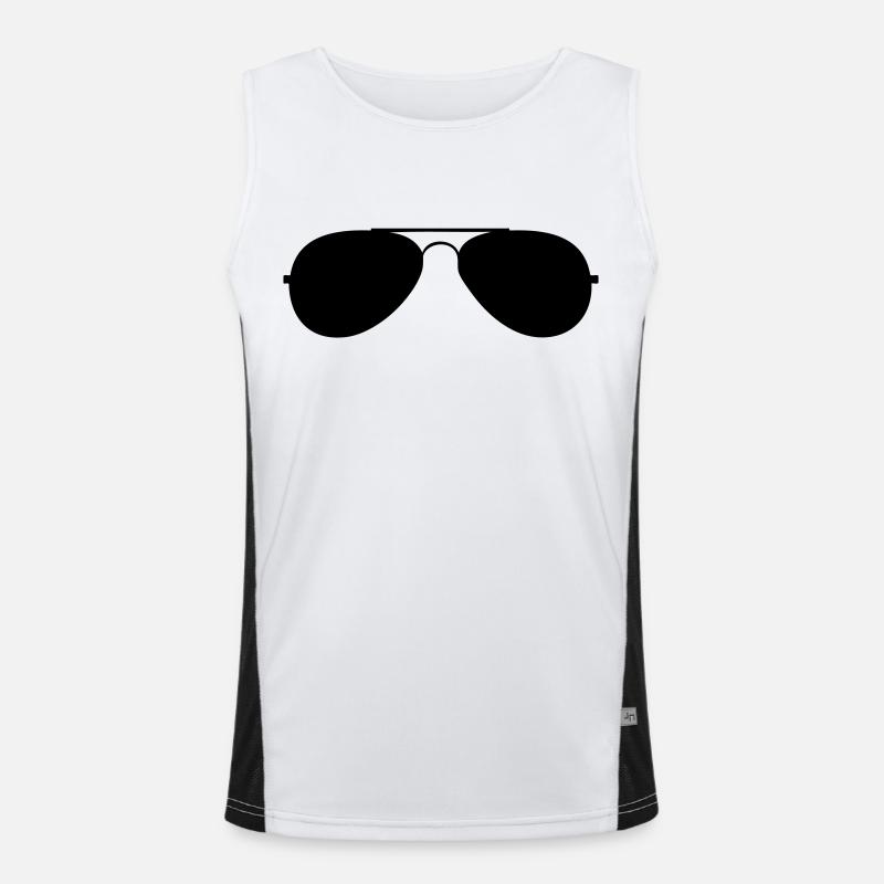 beach cool glasses summer Men's Functional Contrast Tank Top 
