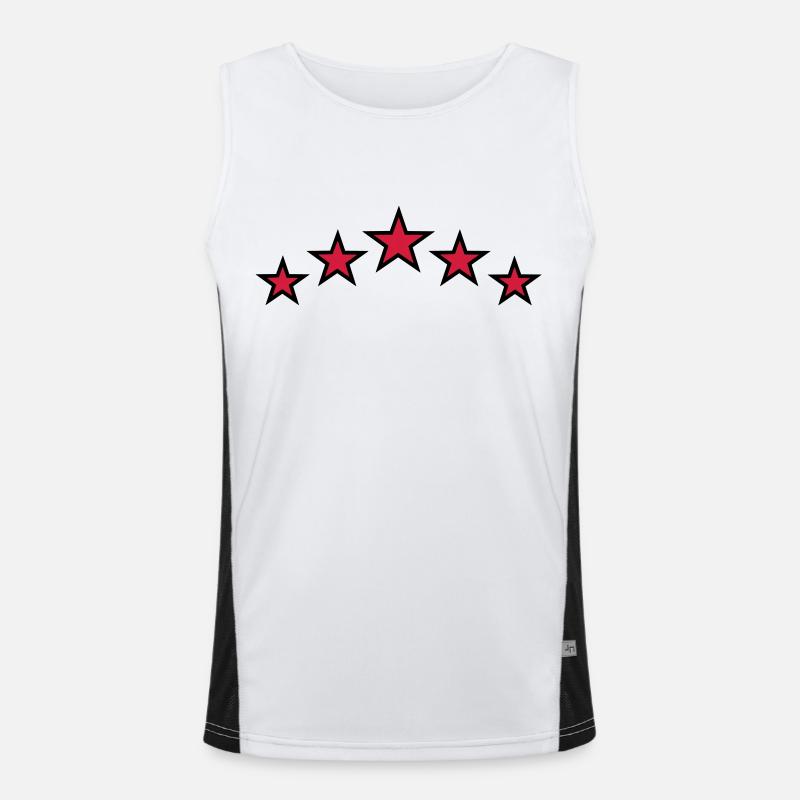 Stars - Men's Functional Contrast Tank Top  - white/black