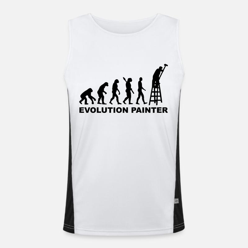 Evolution Painter - Men's Functional Contrast Tank Top  - white/black