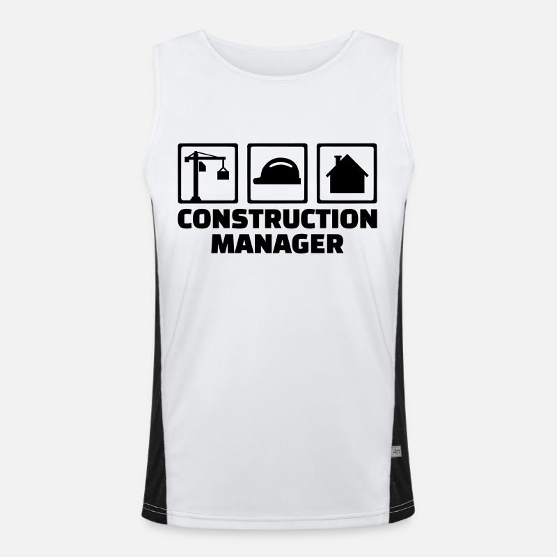 Construction manager - Men's Functional Contrast Tank Top  - white/black