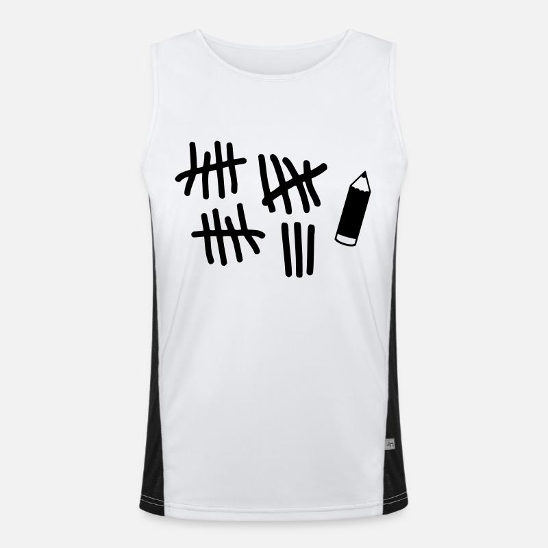Striche - Stift Funktionelles Kontrast-Tank Top für Männer 