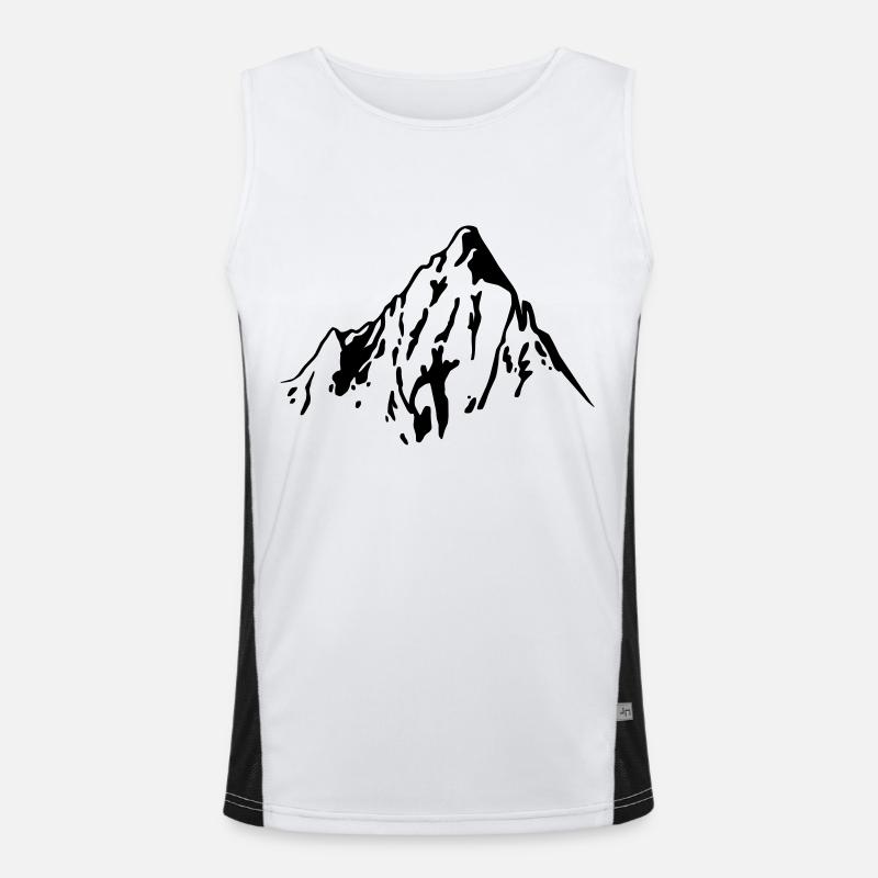 Felsiger Berggipfel Funktionelles Kontrast-Tank Top für Männer 