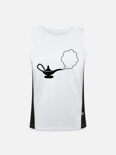 wunderlampe_01 - Funktionelles Kontrast-Tank Top für Männer  - Weiß/Schwarz - Vorne