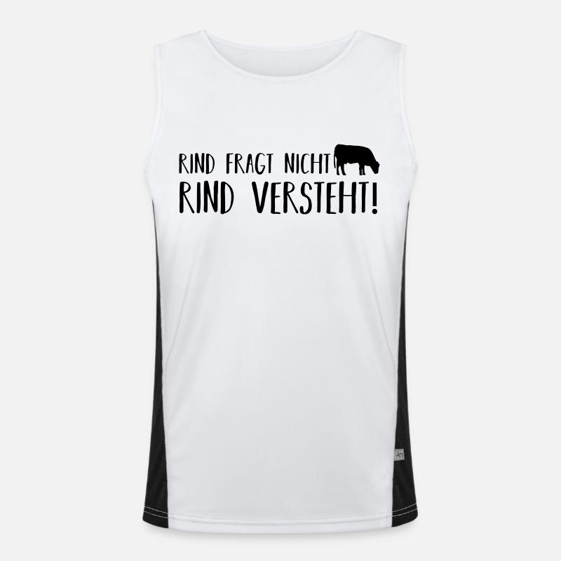 Rind fragt nicht Funktionelles Kontrast-Tank Top für Männer 