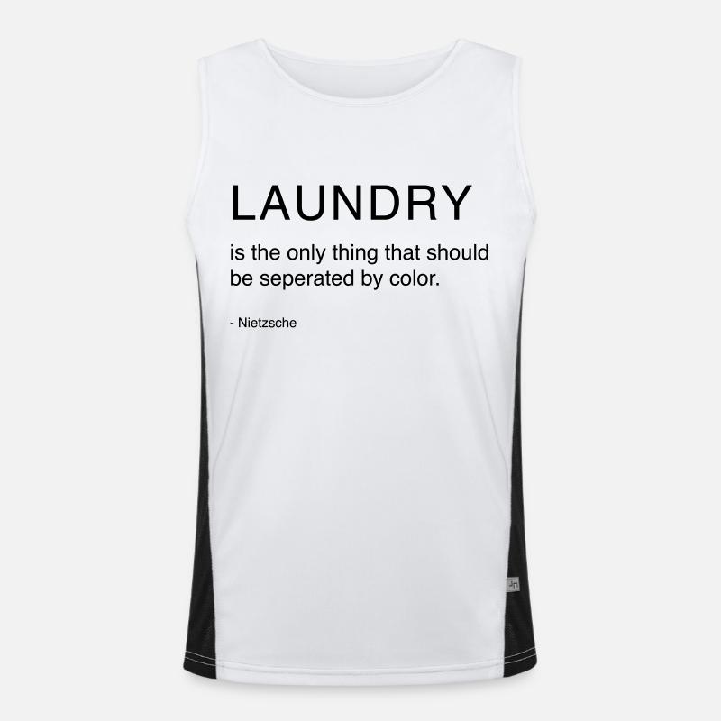 Laundry - only thing seperated by color, Nietzsche Men's Functional Contrast Tank Top 