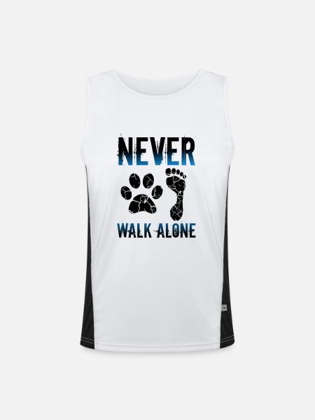Never walk alone - Men's Functional Contrast Tank Top  - white/black