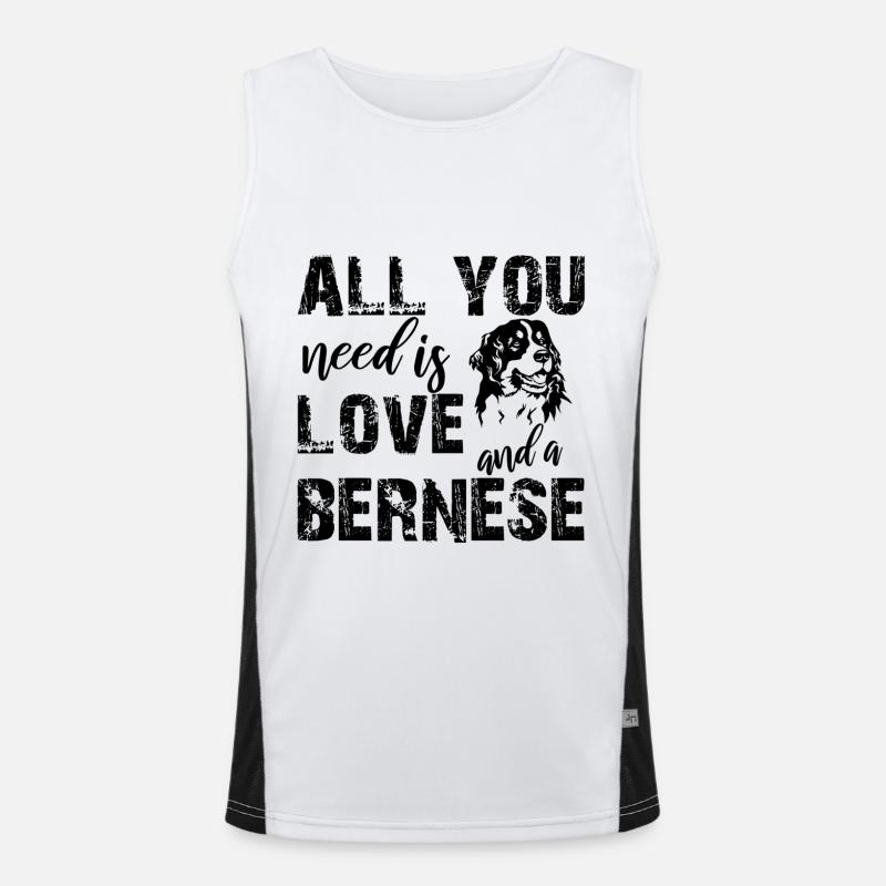 Bernese mountain dog Men's Functional Contrast Tank Top 