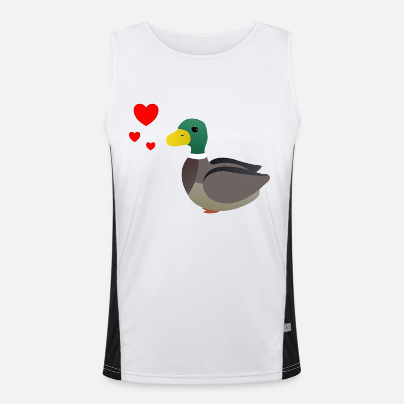 Duck Valentine's Day 2 Men's Functional Contrast Tank Top 