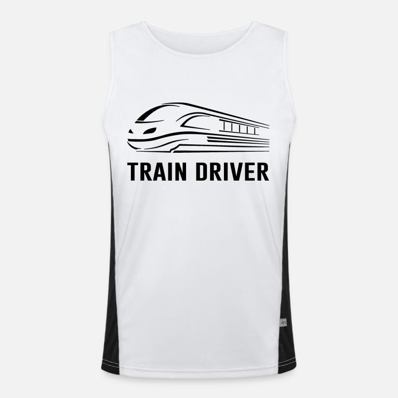 Locomotive Saying Train driver train driver train profession Men's Functional Contrast Tank Top 