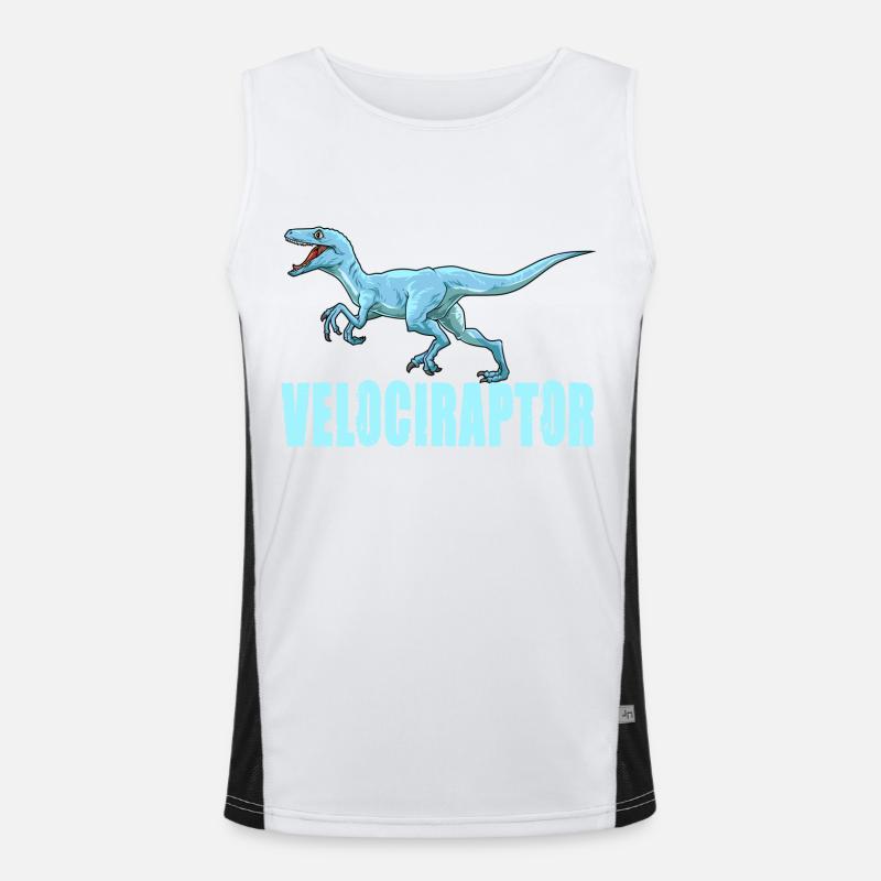 Dinosaurier Velociraptor Raptor Dino Funktionelles Kontrast-Tank Top für Männer 