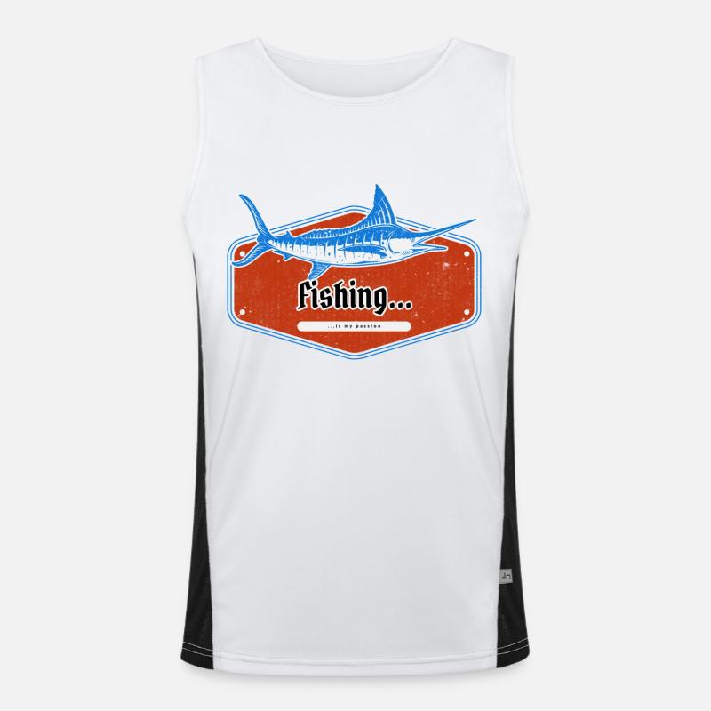 Fishing...is my passion Funktionelles Kontrast-Tank Top für Männer 