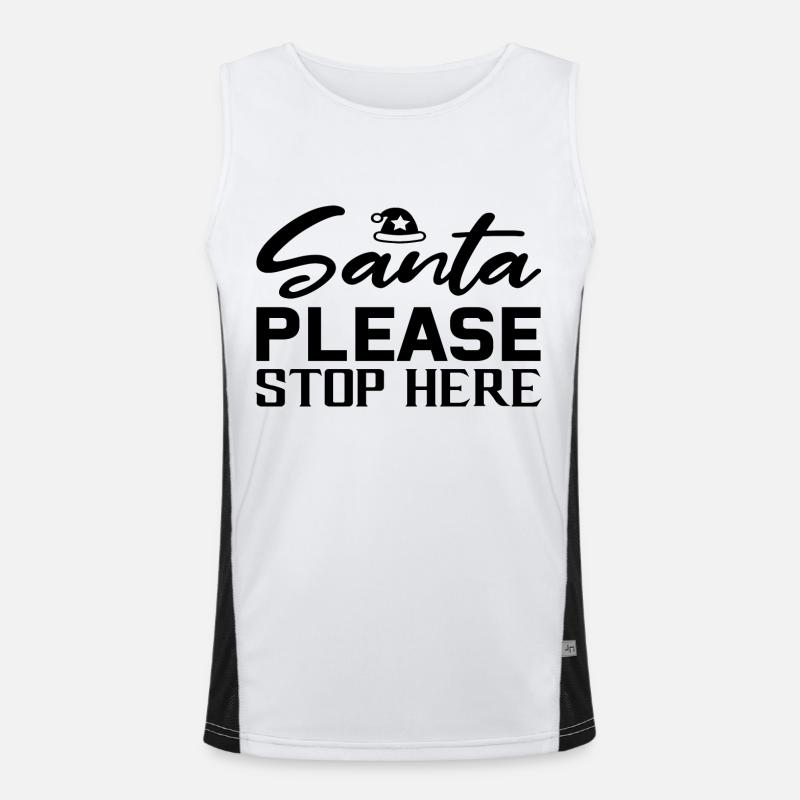Santa please Stop here - Men's Functional Contrast Tank Top  - white/black