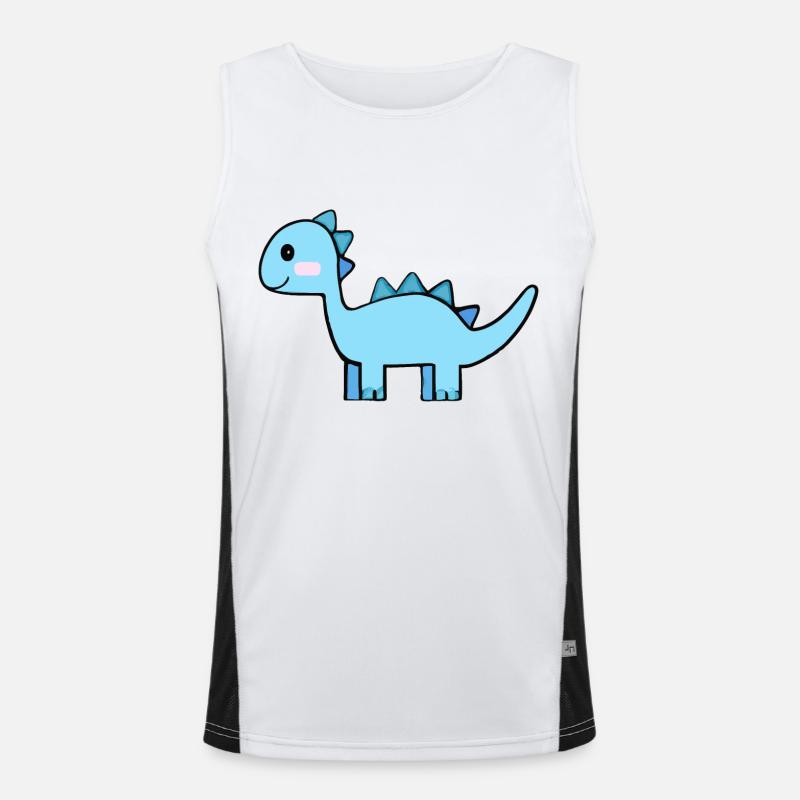 Süßer Blauer Dinosaurier Geschenkidee Baby Kinder Funktionelles Kontrast-Tank Top für Männer 