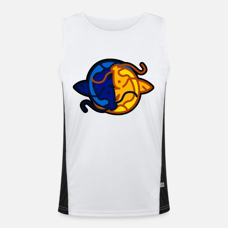 Koi Yin Yang Funktionelles Kontrast-Tank Top für Männer 