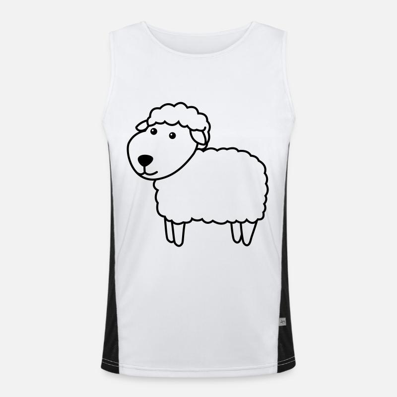 Schaf Comic Tier Funktionelles Kontrast-Tank Top für Männer 