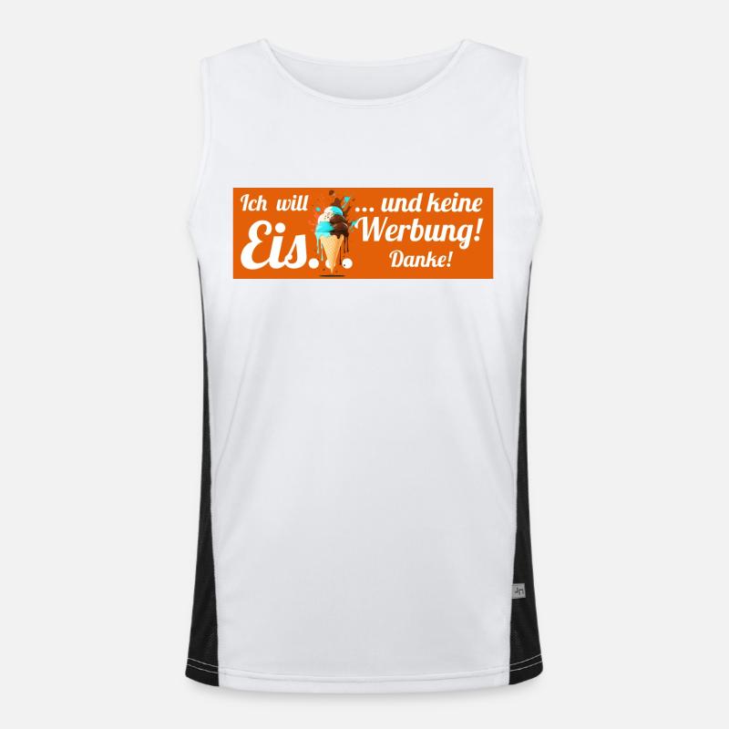 Ich will Eis und keine Werbung! Keine Werbung! Funktionelles Kontrast-Tank Top für Männer 
