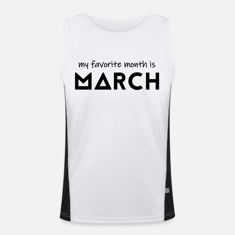 My favorite month is march Funktionelles Kontrast-Tank Top für Männer 