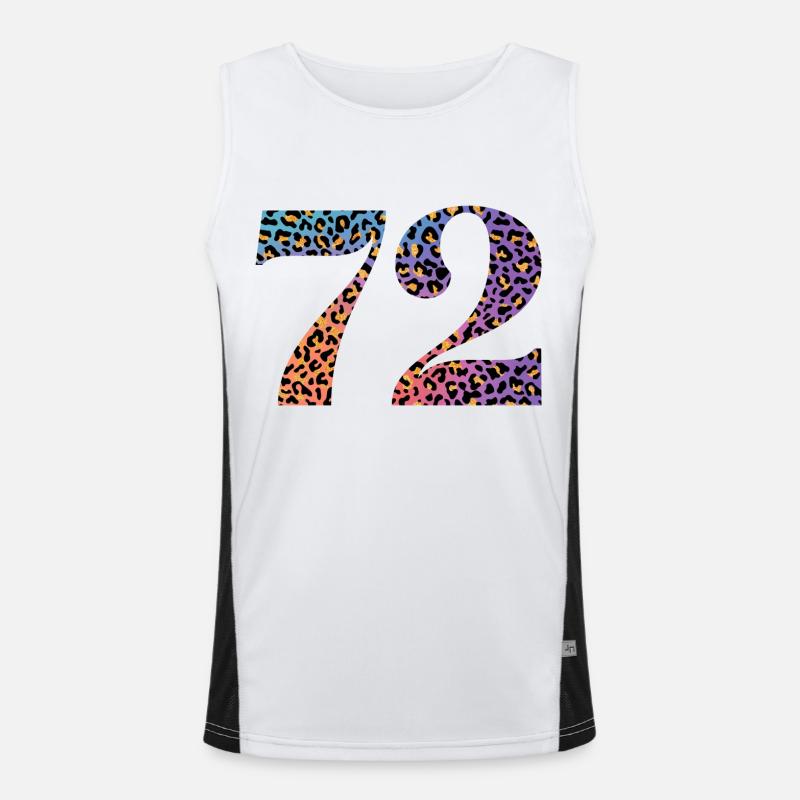 72. Geburtstag Leopard Funktionelles Kontrast-Tank Top für Männer 