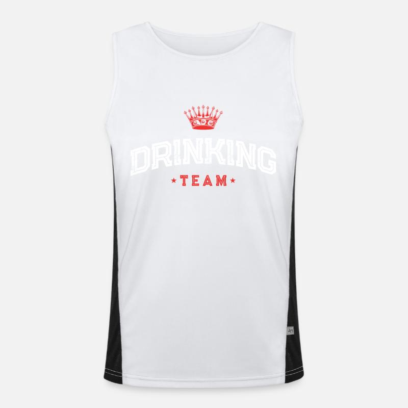 Drinking Team Spruch Funktionelles Kontrast-Tank Top für Männer 
