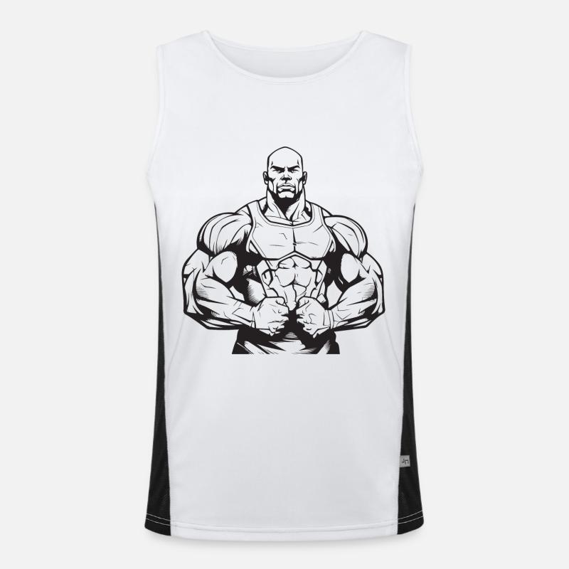 Bodybuilder Muscles Workout Gym Débardeur respirant contrasté Homme 