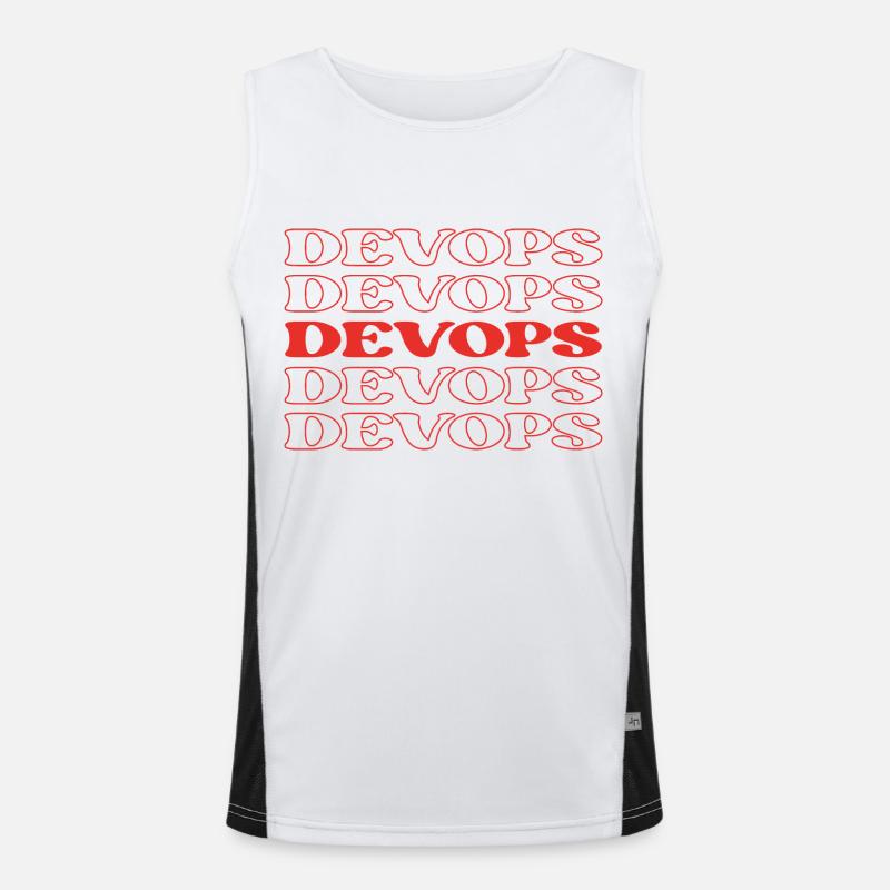 Devops Developer Operations Engineer Devops - Men's Functional Contrast Tank Top  - white/black