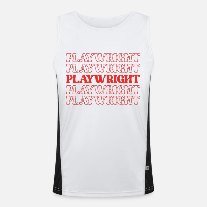 Playwright Dramatist Scriptwriter Writer Dramatic - Men's Functional Contrast Tank Top  - white/black