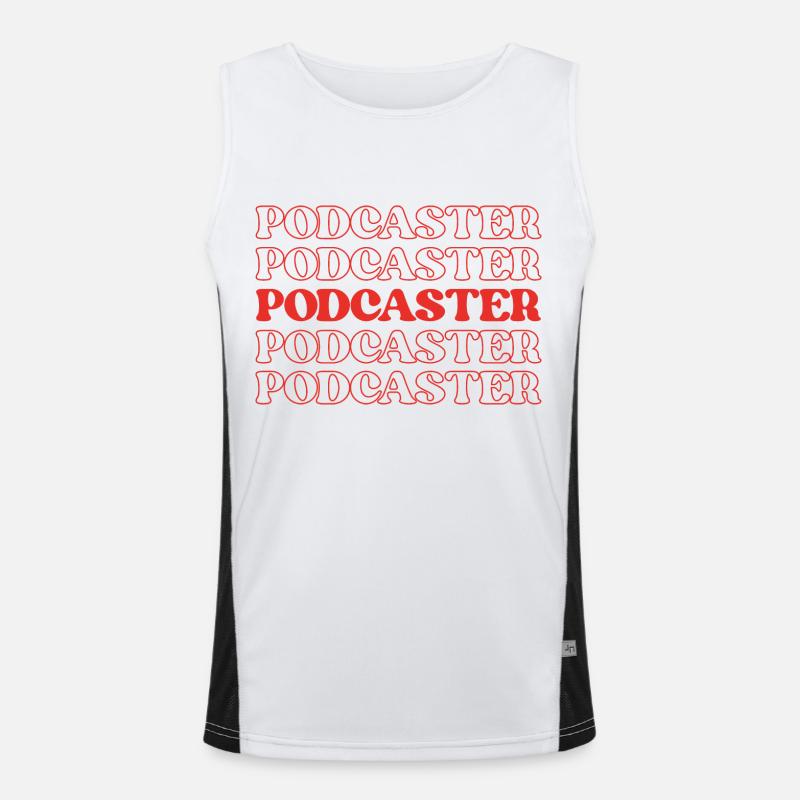Podcaster, Moderator, Radiomoderator Funktionelles Kontrast-Tank Top für Männer 