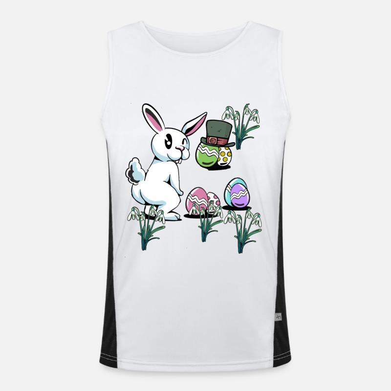 Floppy Ear Child Easter Eggs Hat Rodent Rabbit Men's Functional Contrast Tank Top 