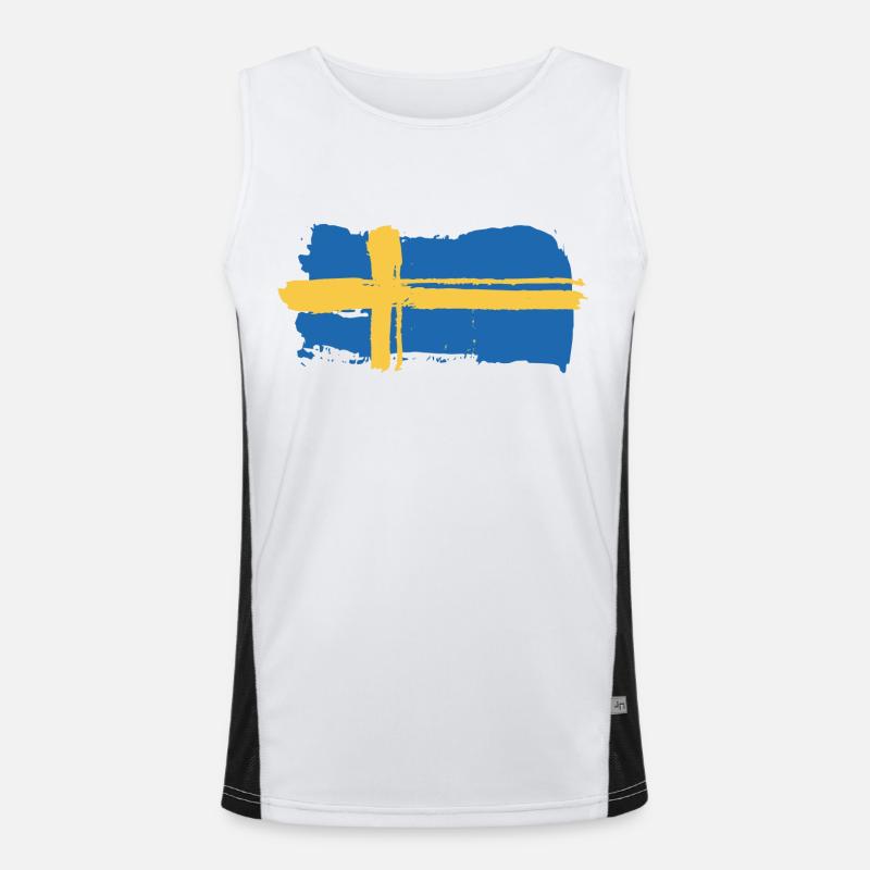 Drapeau de la Suède Drapeau Débardeur respirant contrasté Homme 