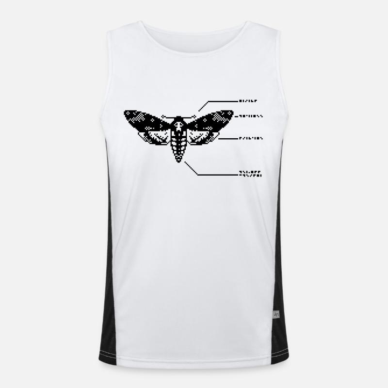 1bit Pixel Totenkopfschwärmer Funktionelles Kontrast-Tank Top für Männer 