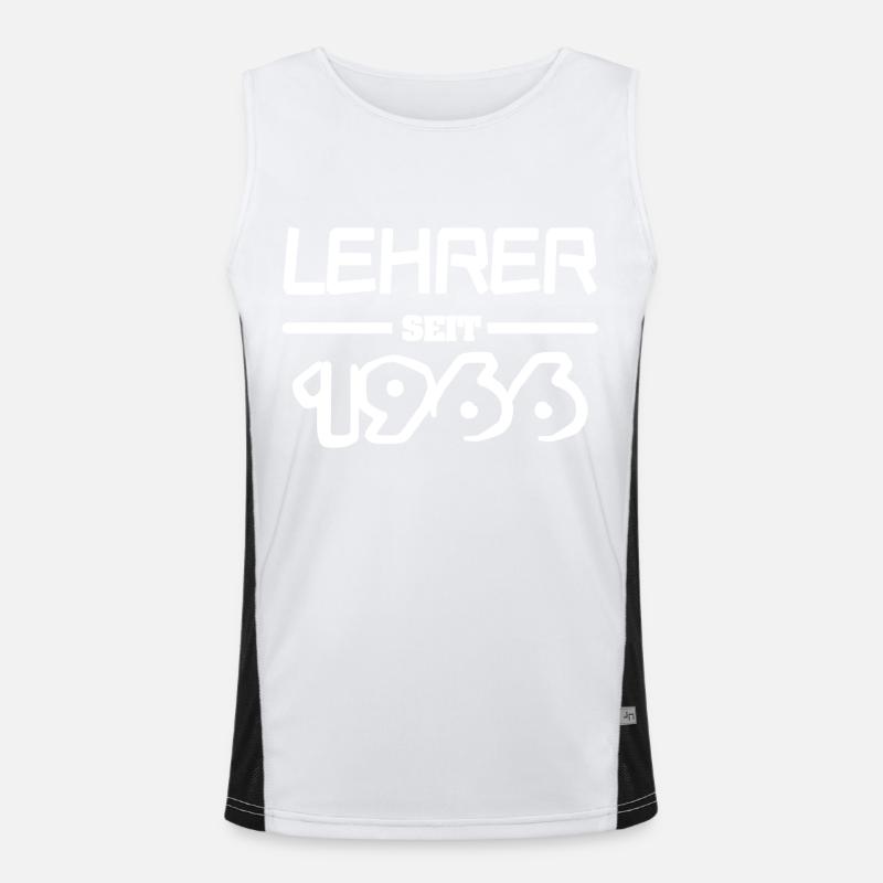 1966 1966 - Men's Functional Contrast Tank Top  - white/black