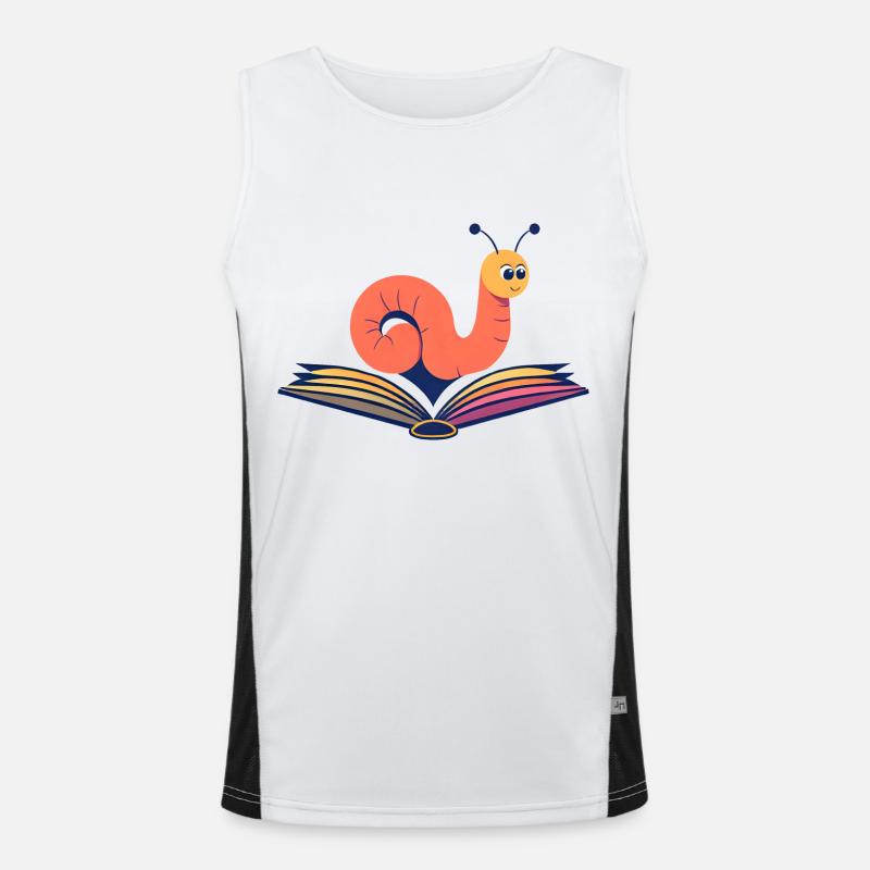 Lebendiger Bücherwurm Funktionelles Kontrast-Tank Top für Männer 