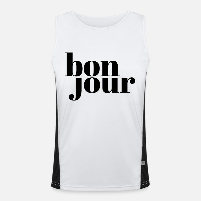 minimalist "good day" - Men's Functional Contrast Tank Top - white/black