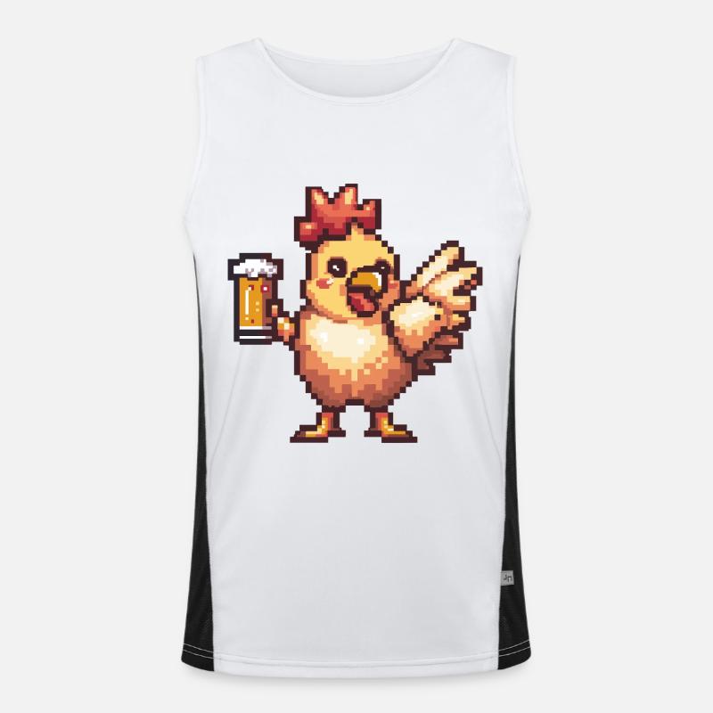 Bière au poulet Pixel Débardeur respirant contrasté Homme 
