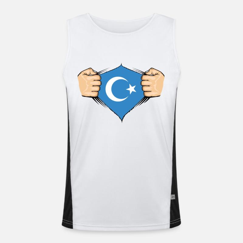 Conception du drapeau ouïghour Débardeur respirant contrasté Homme 