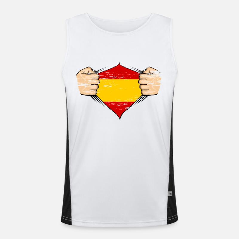 Drapeau espagnol utilisé Débardeur respirant contrasté Homme 