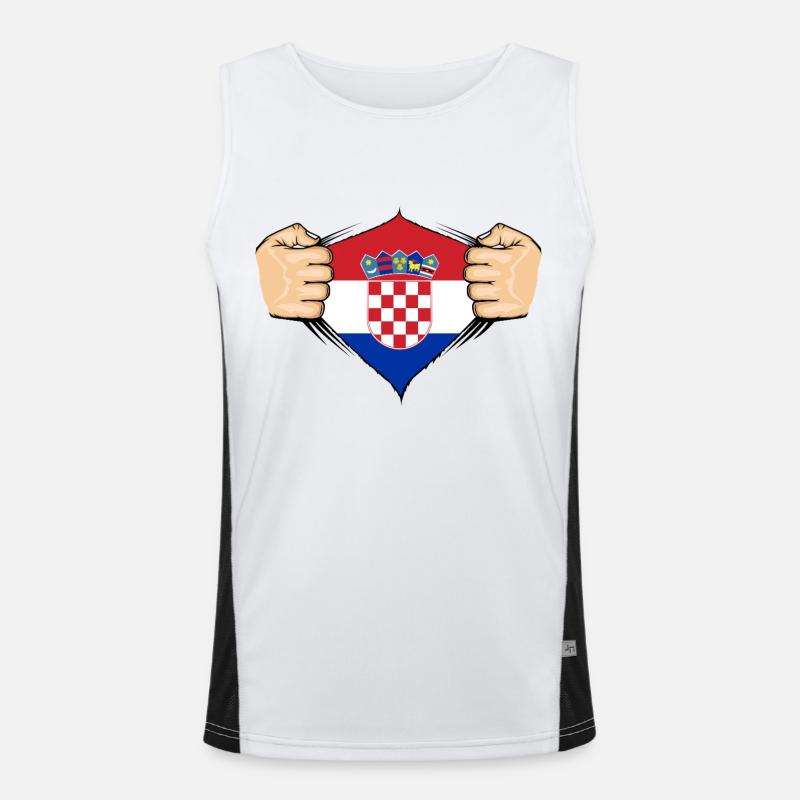 Conception du drapeau de la Croatie Débardeur respirant contrasté Homme 